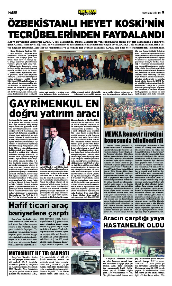 23 Eylül 2024 Yeni Meram Gazetesi
