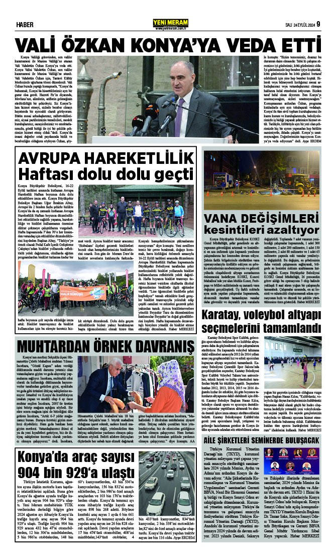 24 Eylül 2024 Yeni Meram Gazetesi
