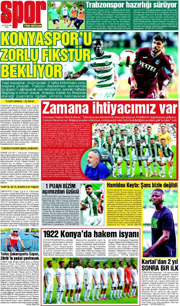 24 Eylül 2024 Yeni Meram Gazetesi
