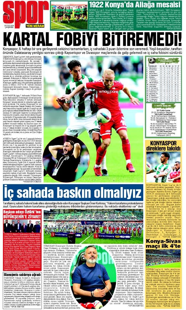 25 Eylül 2024 Yeni Meram Gazetesi
