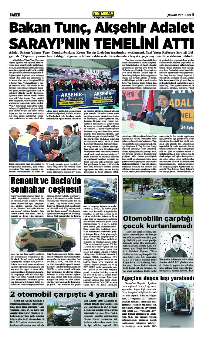 25 Eylül 2024 Yeni Meram Gazetesi
