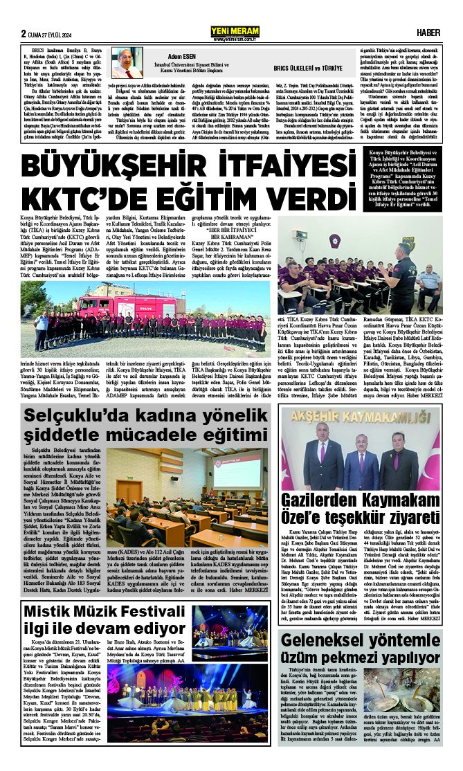 27 Eylül 2024 Yeni Meram Gazetesi
