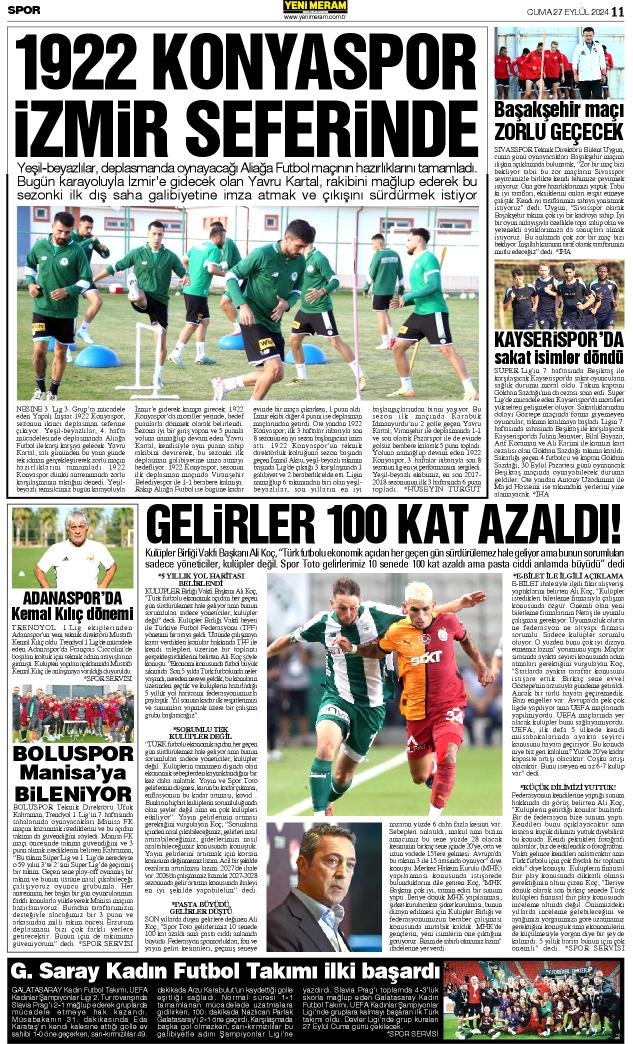 27 Eylül 2024 Yeni Meram Gazetesi
