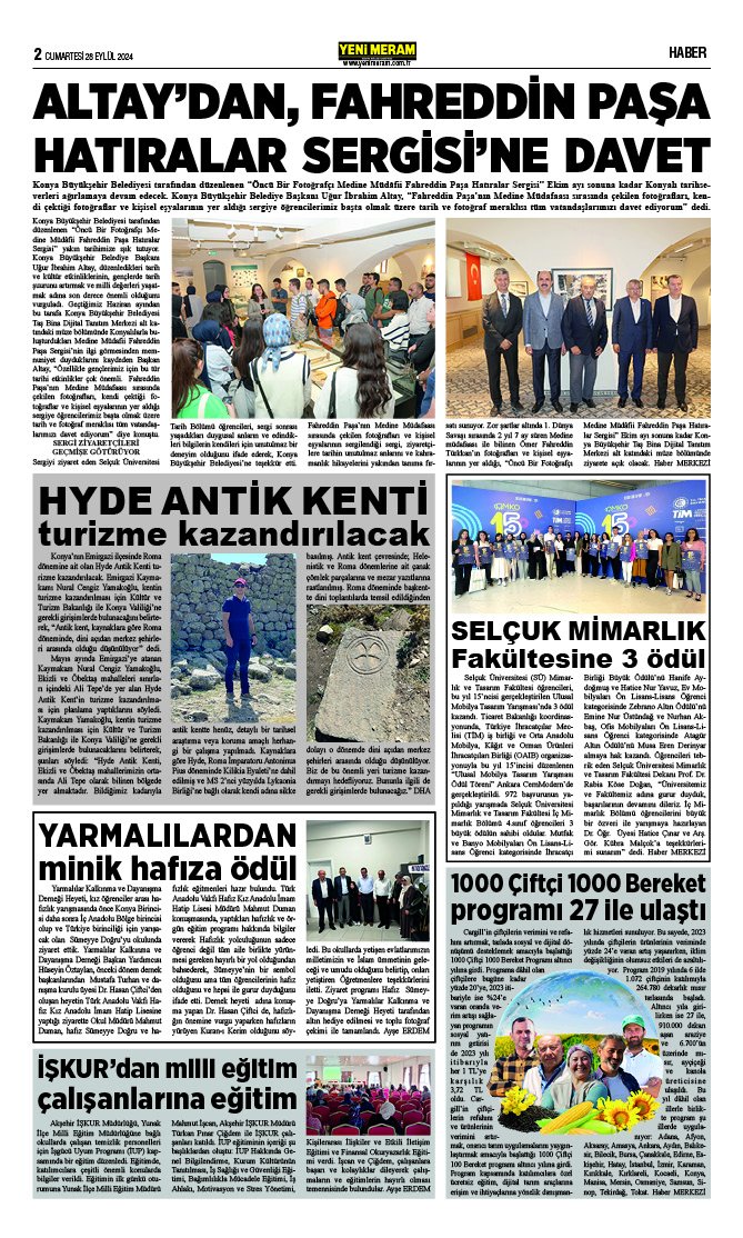 28 Eylül 2024 Yeni Meram Gazetesi