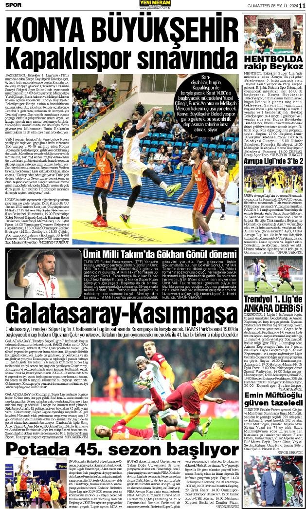 28 Eylül 2024 Yeni Meram Gazetesi