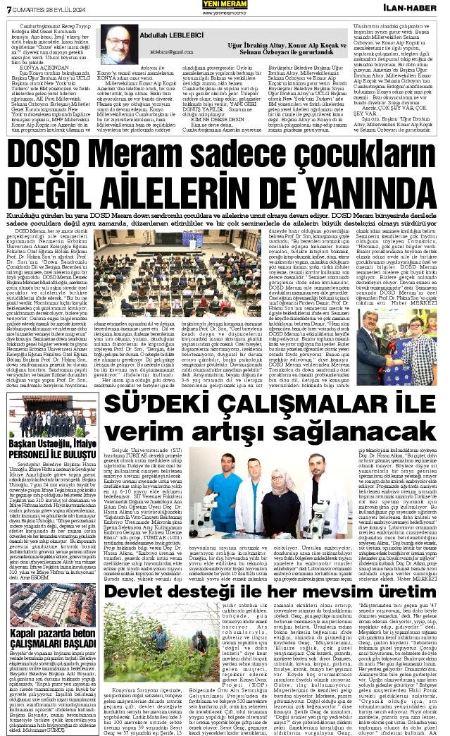 28 Eylül 2024 Yeni Meram Gazetesi