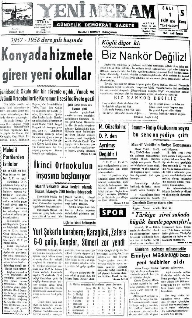 1 Ekim 2024 Yeni Meram Gazetesi
