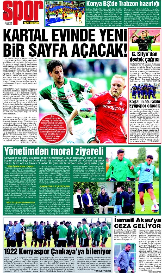 3 Ekim 2024 Yeni Meram Gazetesi
