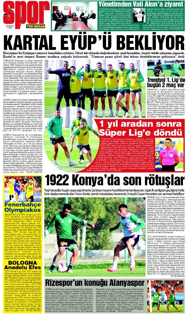 4 Ekim 2024 Yeni Meram Gazetesi
