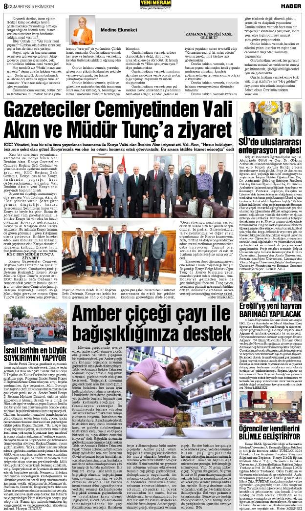 5 Ekim 2024 Yeni Meram Gazetesi
