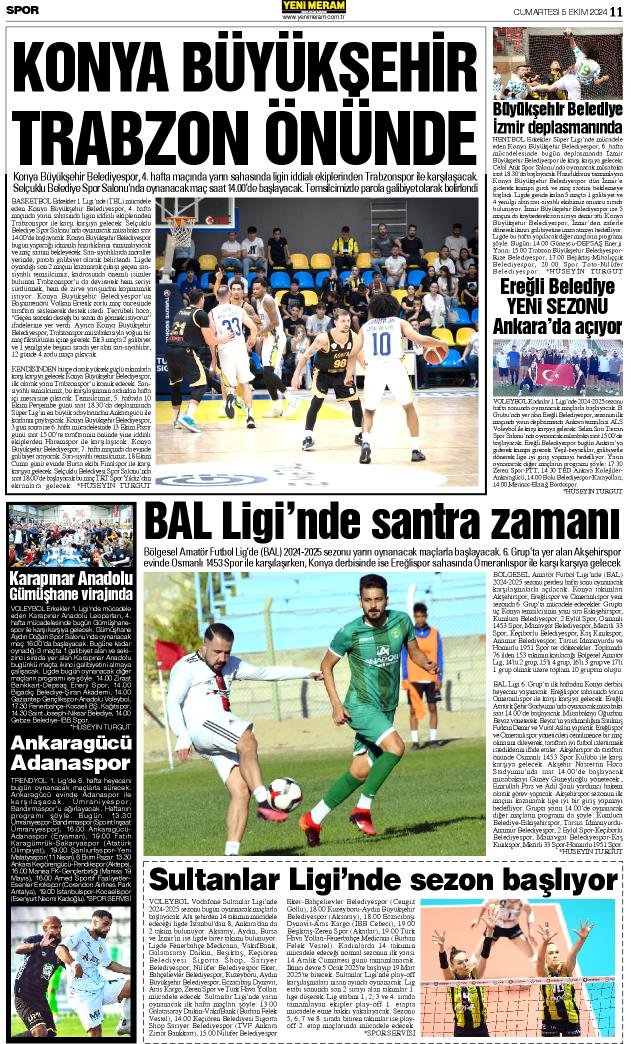 5 Ekim 2024 Yeni Meram Gazetesi
