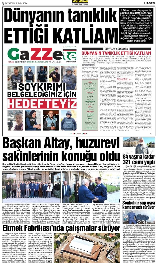 7 Ekim 2024 Yeni Meram Gazetesi
