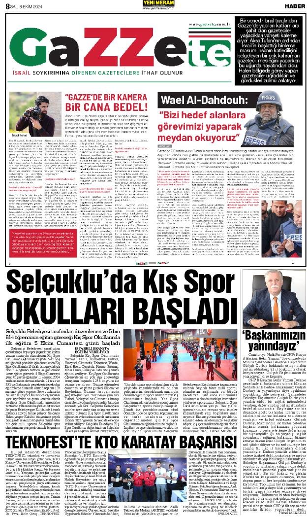 8 Ekim 2024 Yeni Meram Gazetesi