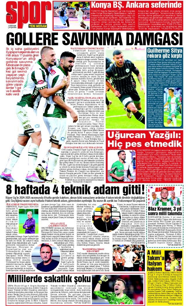 9 Ekim 2024 Yeni Meram Gazetesi