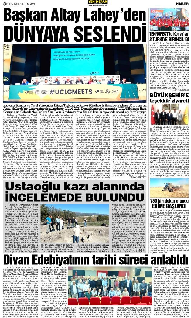 10 Ekim 2024 Yeni Meram Gazetesi
