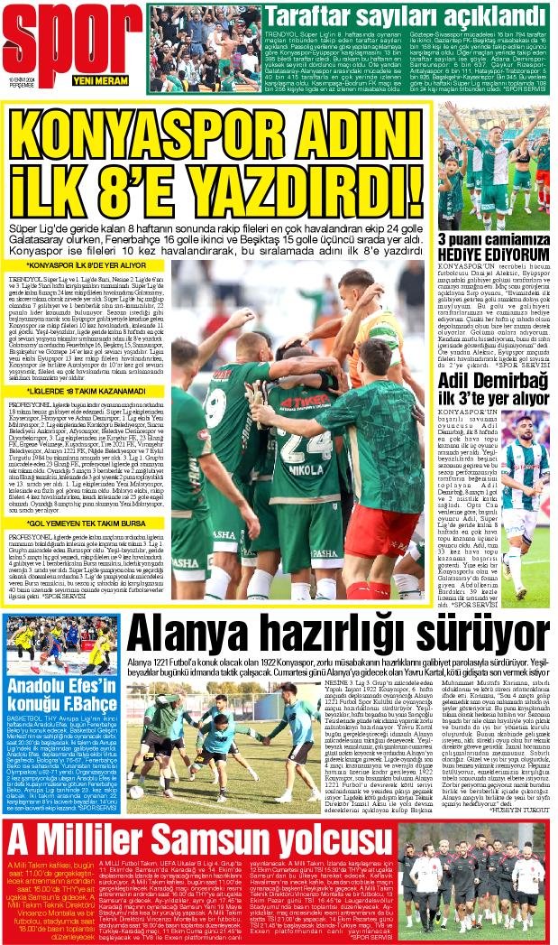 10 Ekim 2024 Yeni Meram Gazetesi
