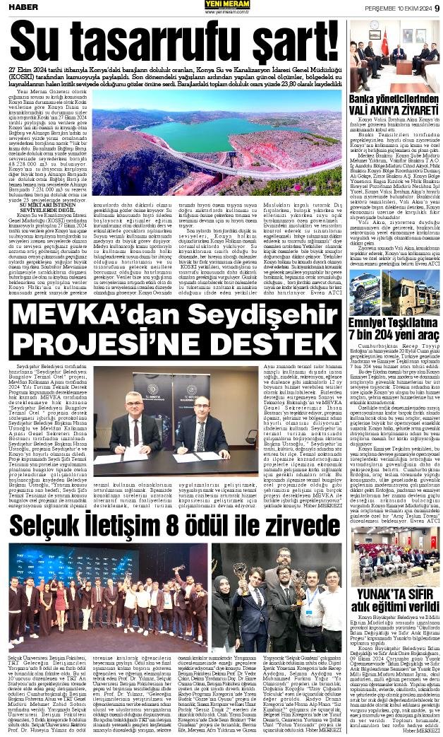 10 Ekim 2024 Yeni Meram Gazetesi
