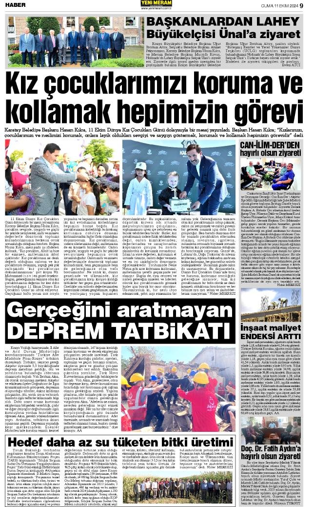 11 Ekim 2024 Yeni Meram Gazetesi
