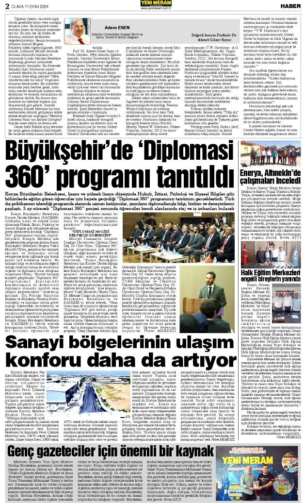 11 Ekim 2024 Yeni Meram Gazetesi
