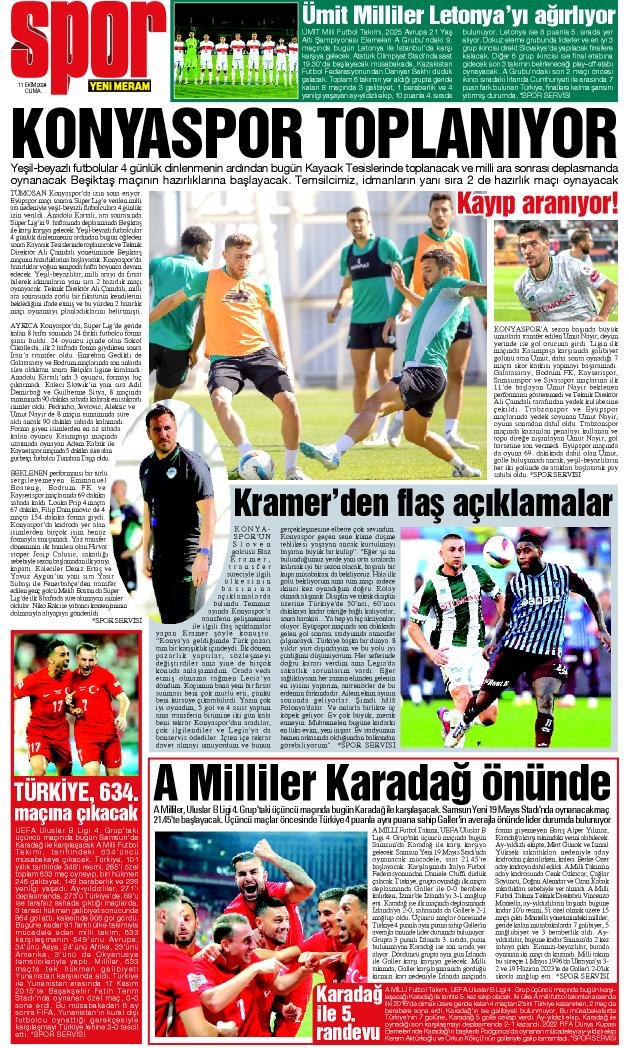 11 Ekim 2024 Yeni Meram Gazetesi
