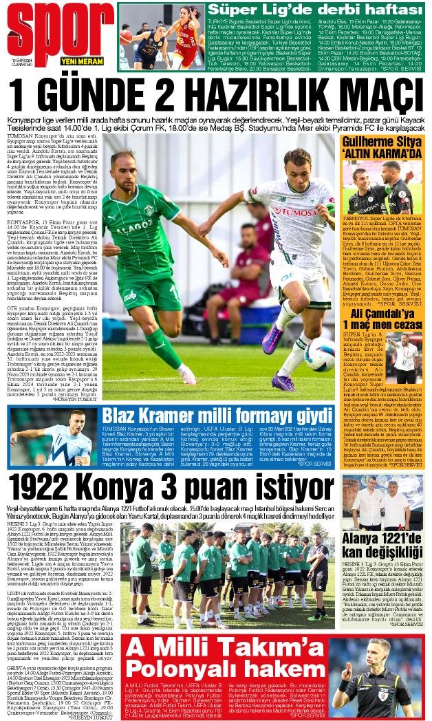 12 Ekim 2024 Yeni Meram Gazetesi