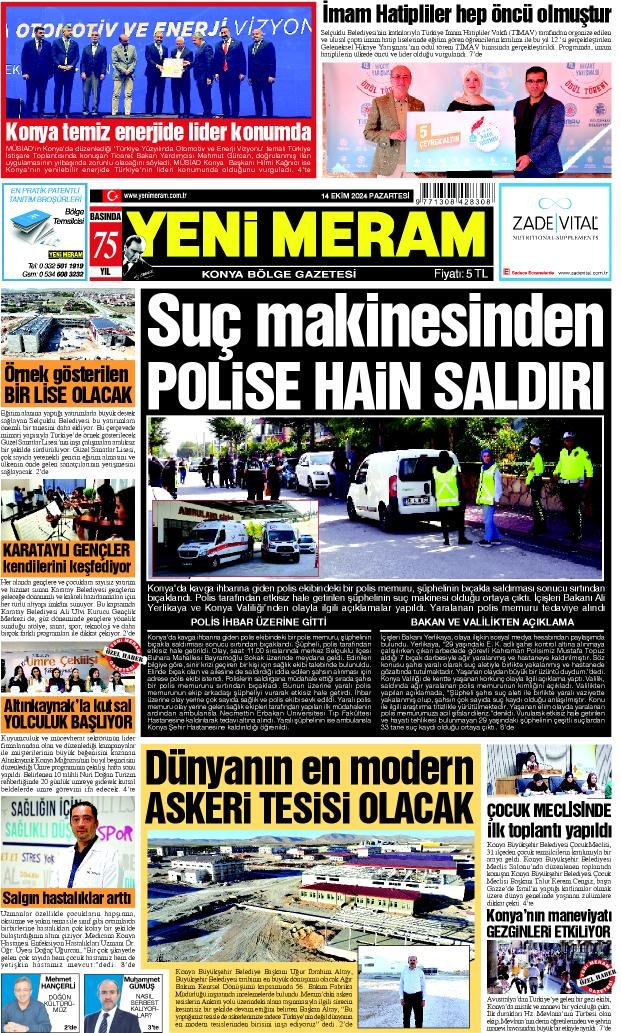 13 Ekim 2024 Yeni Meram Gazetesi