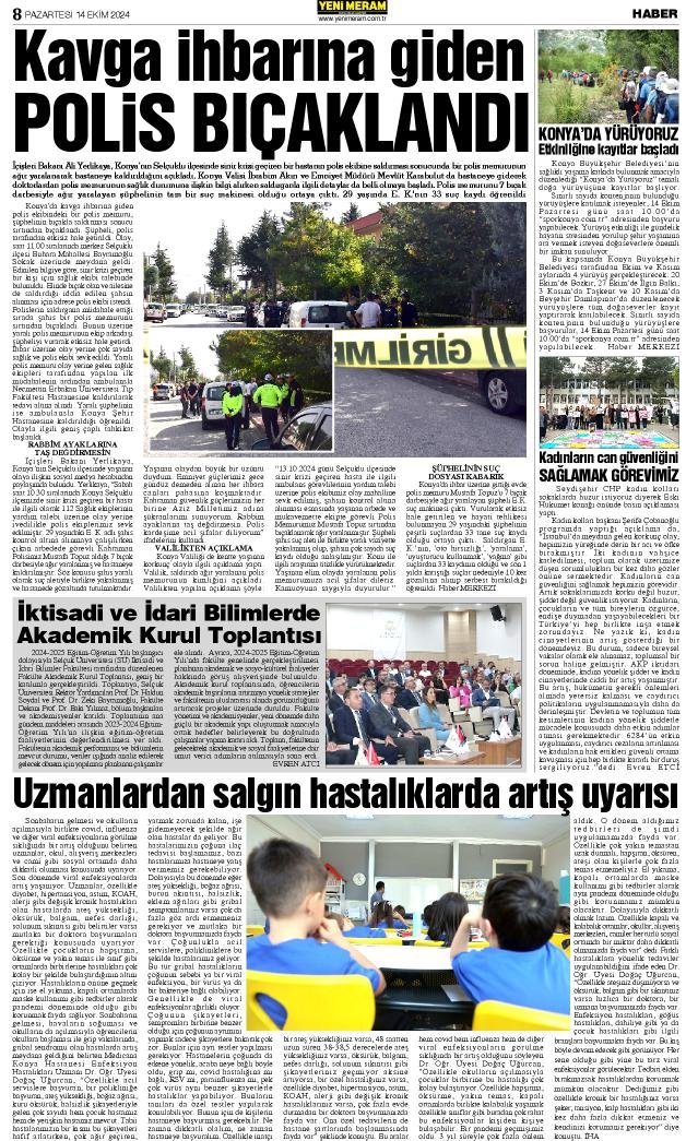 13 Ekim 2024 Yeni Meram Gazetesi