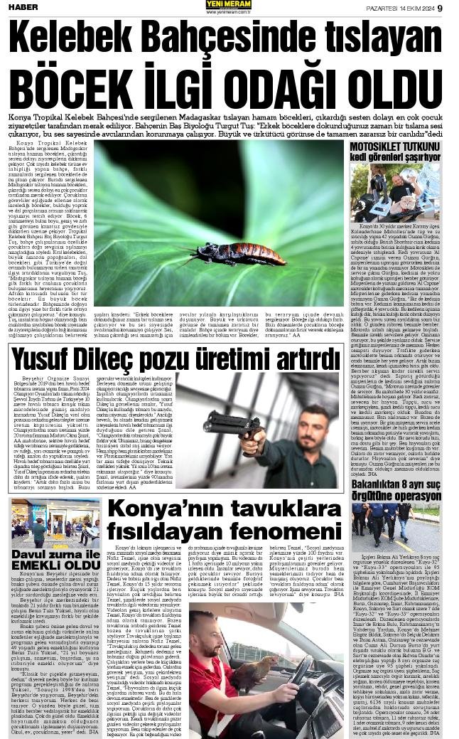 14 Ekim 2024 Yeni Meram Gazetesi