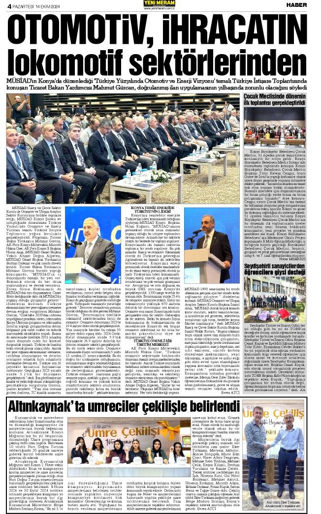 13 Ekim 2024 Yeni Meram Gazetesi