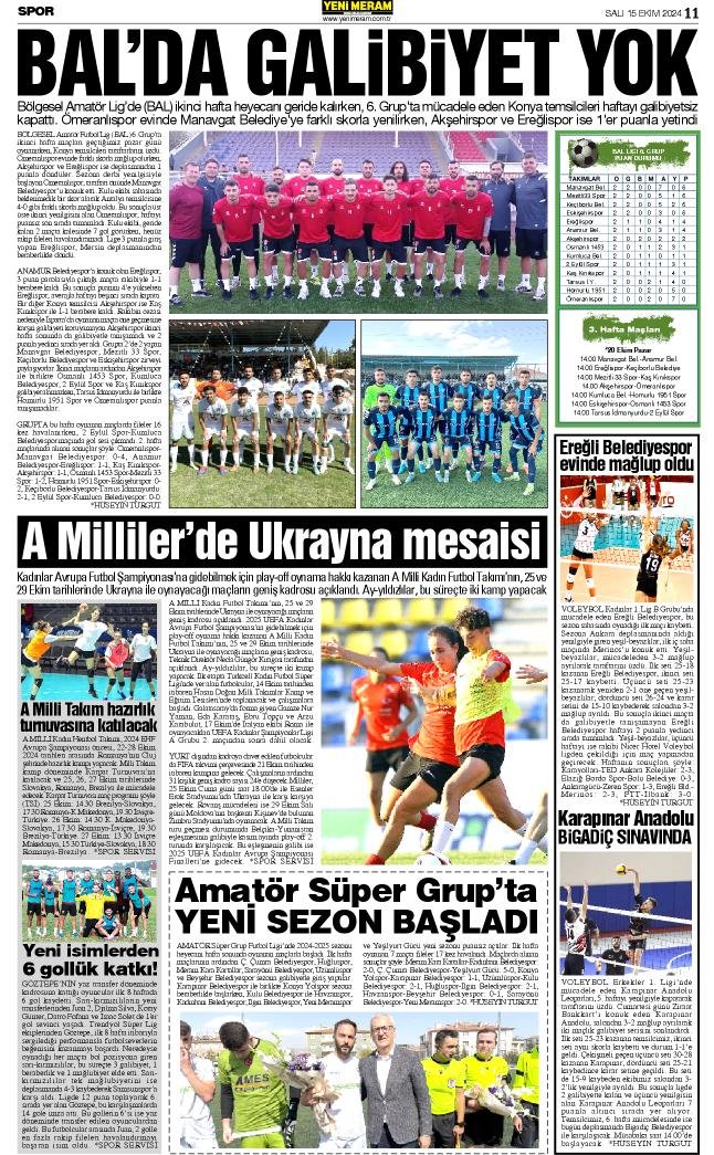 15 Ekim 2024 Yeni Meram Gazetesi