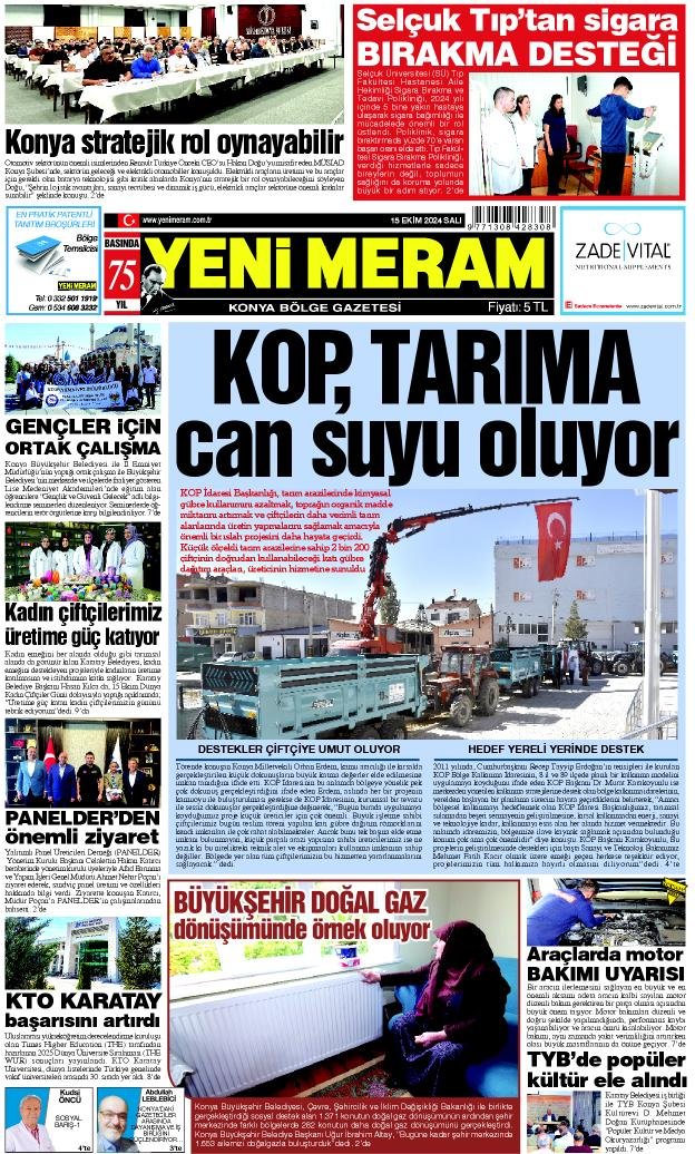 15 Ekim 2024 Yeni Meram Gazetesi