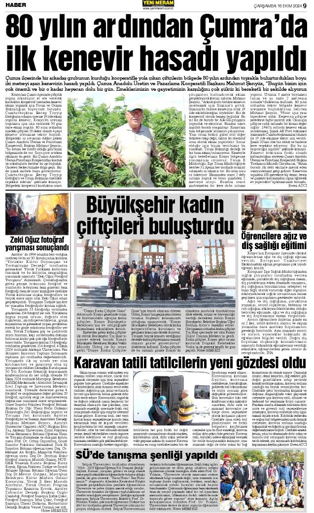 16 Ekim 2024 Yeni Meram Gazetesi
