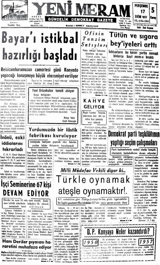 17 Ekim 2024 Yeni Meram Gazetesi
