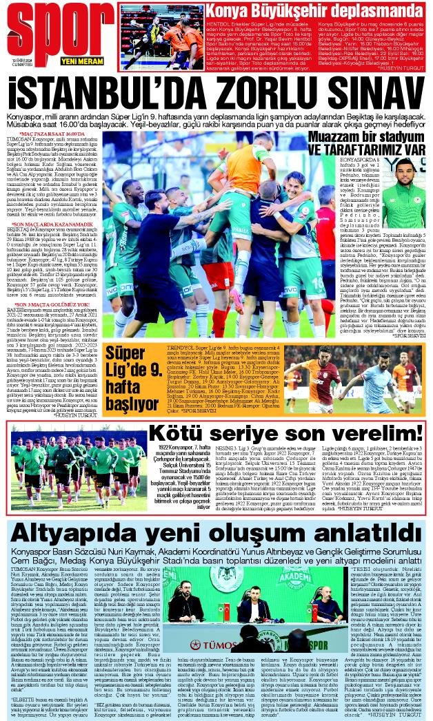 19 Ekim 2024 Yeni Meram Gazetesi