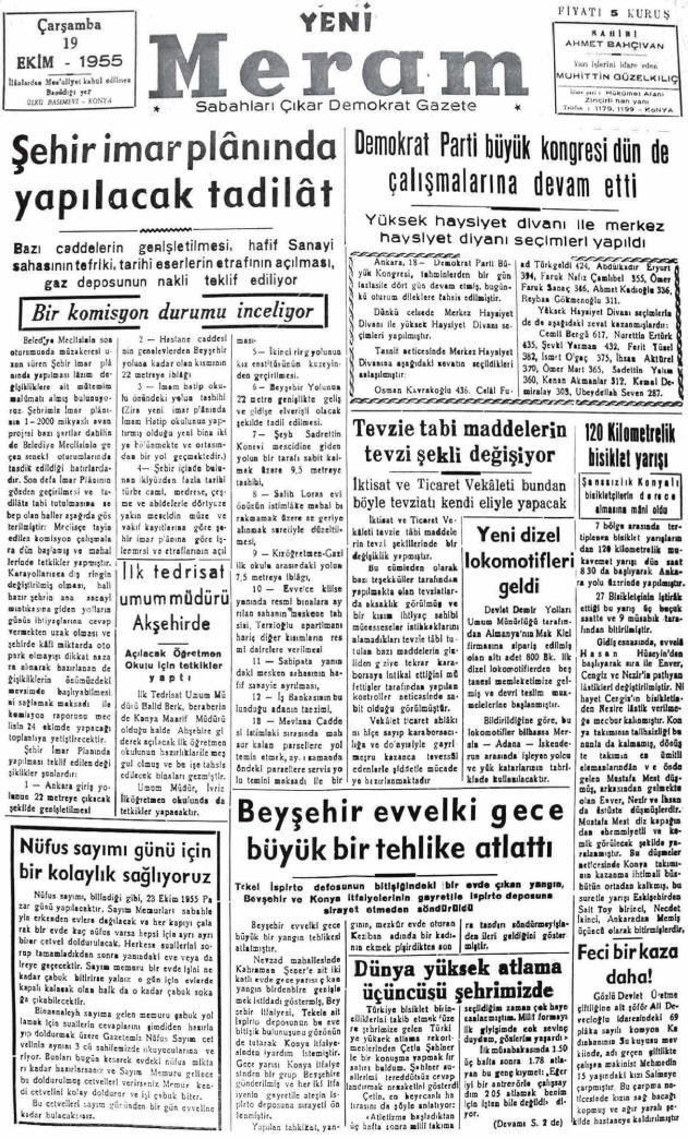 19 Ekim 2024 Yeni Meram Gazetesi