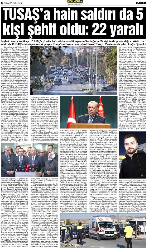 25 Ekim 2024 Yeni Meram Gazetesi