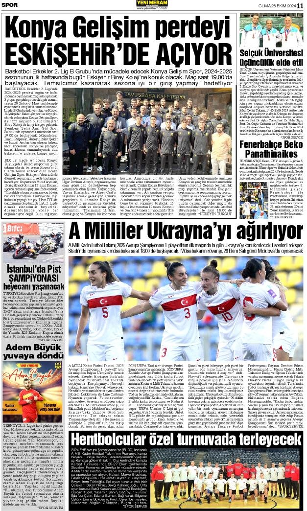 25 Ekim 2024 Yeni Meram Gazetesi