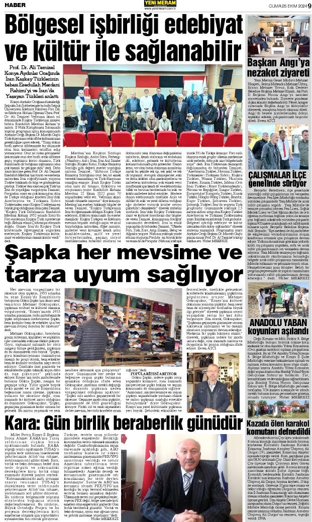 25 Ekim 2024 Yeni Meram Gazetesi