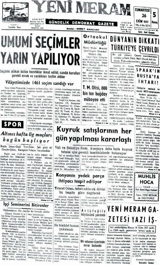 26 Ekim 2024 Yeni Meram Gazetesi