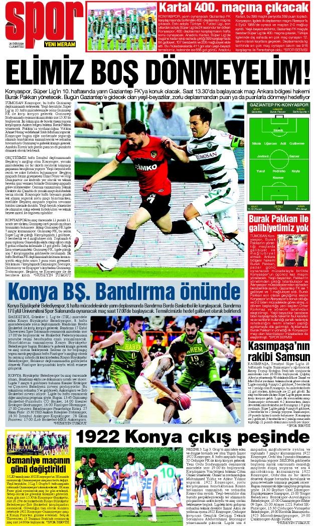 26 Ekim 2024 Yeni Meram Gazetesi