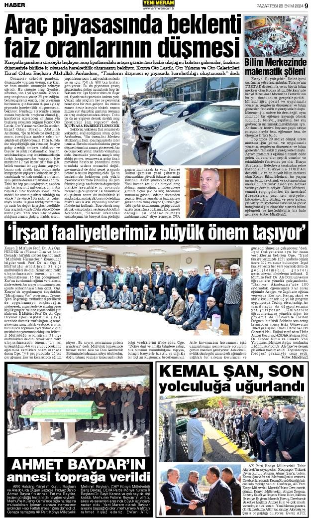 28 Ekim 2024 Yeni Meram Gazetesi