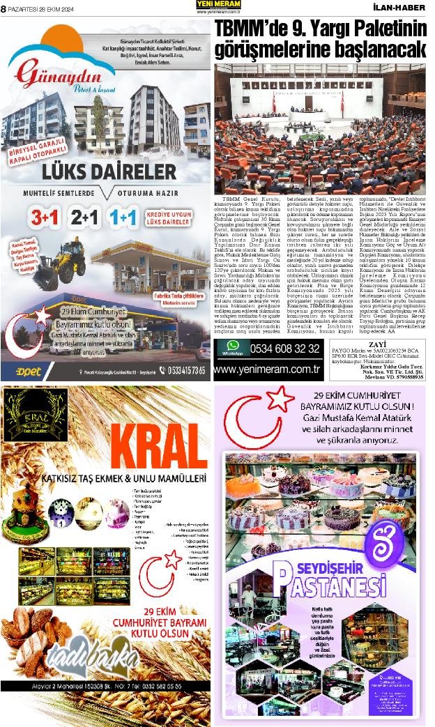 28 Ekim 2024 Yeni Meram Gazetesi