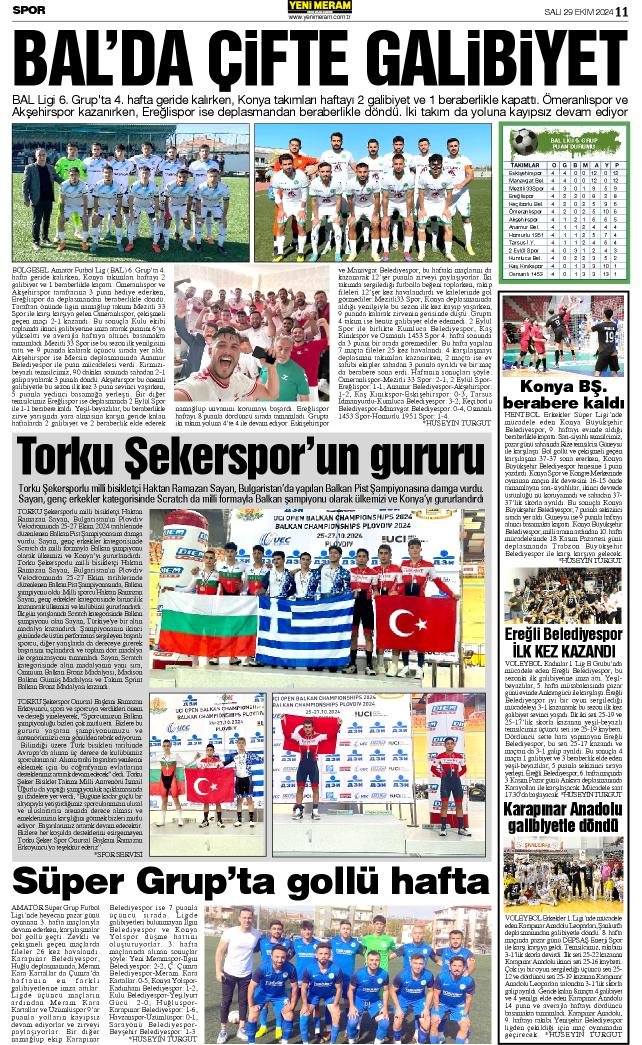 29 Ekim 2024  Yeni Meram Gazetesi