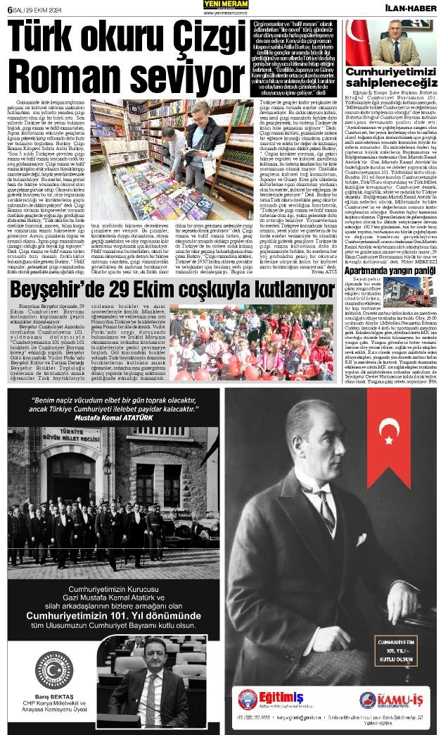 29 Ekim 2024  Yeni Meram Gazetesi