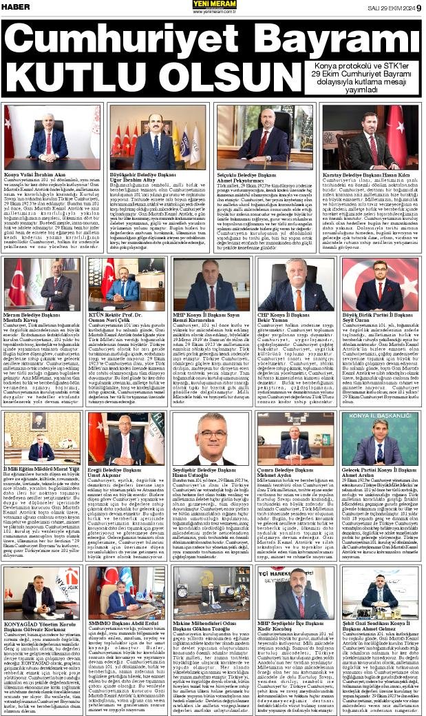 29 Ekim 2024  Yeni Meram Gazetesi