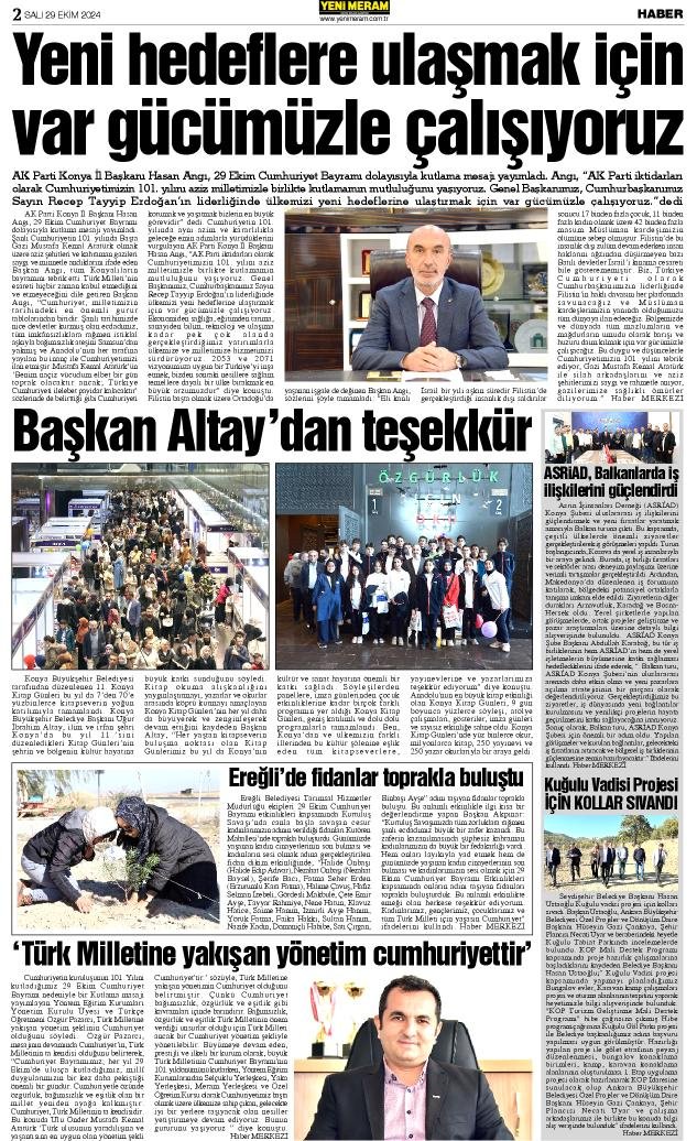 29 Ekim 2024  Yeni Meram Gazetesi