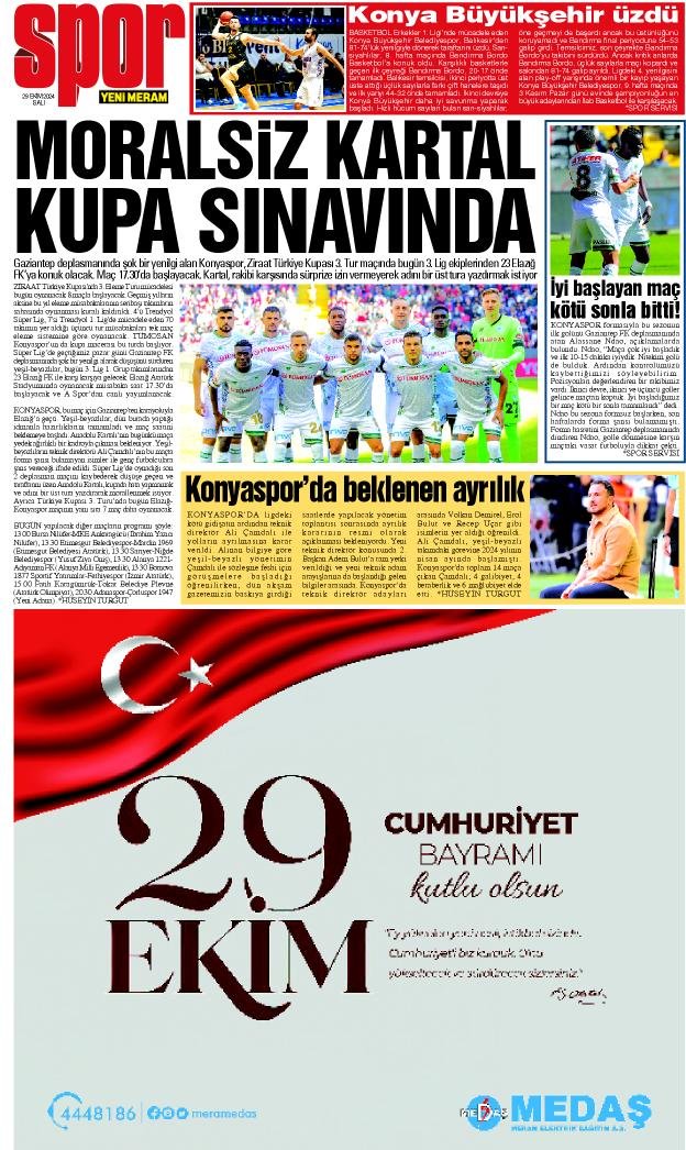 29 Ekim 2024  Yeni Meram Gazetesi