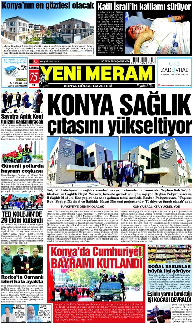 30 Ekim 2024 Yeni Meram Gazetesi