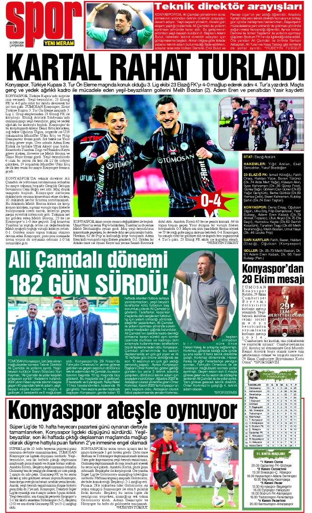 30 Ekim 2024 Yeni Meram Gazetesi