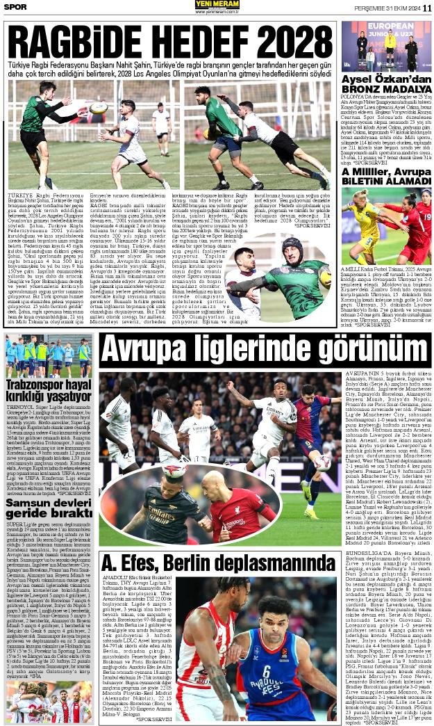 31 Ekim 2024  Yeni Meram Gazetesi